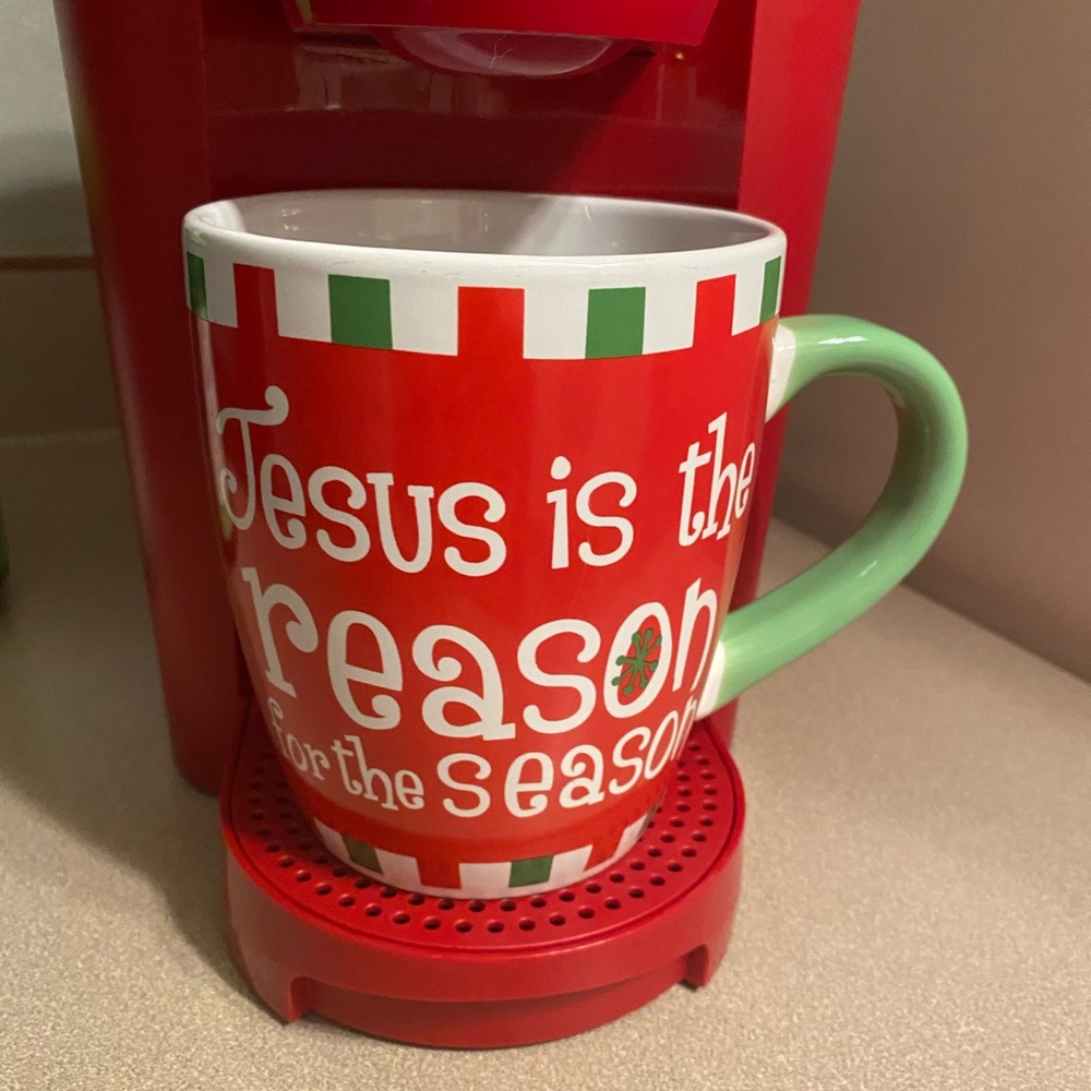 Dei Jesus is the Reason large coffee mug